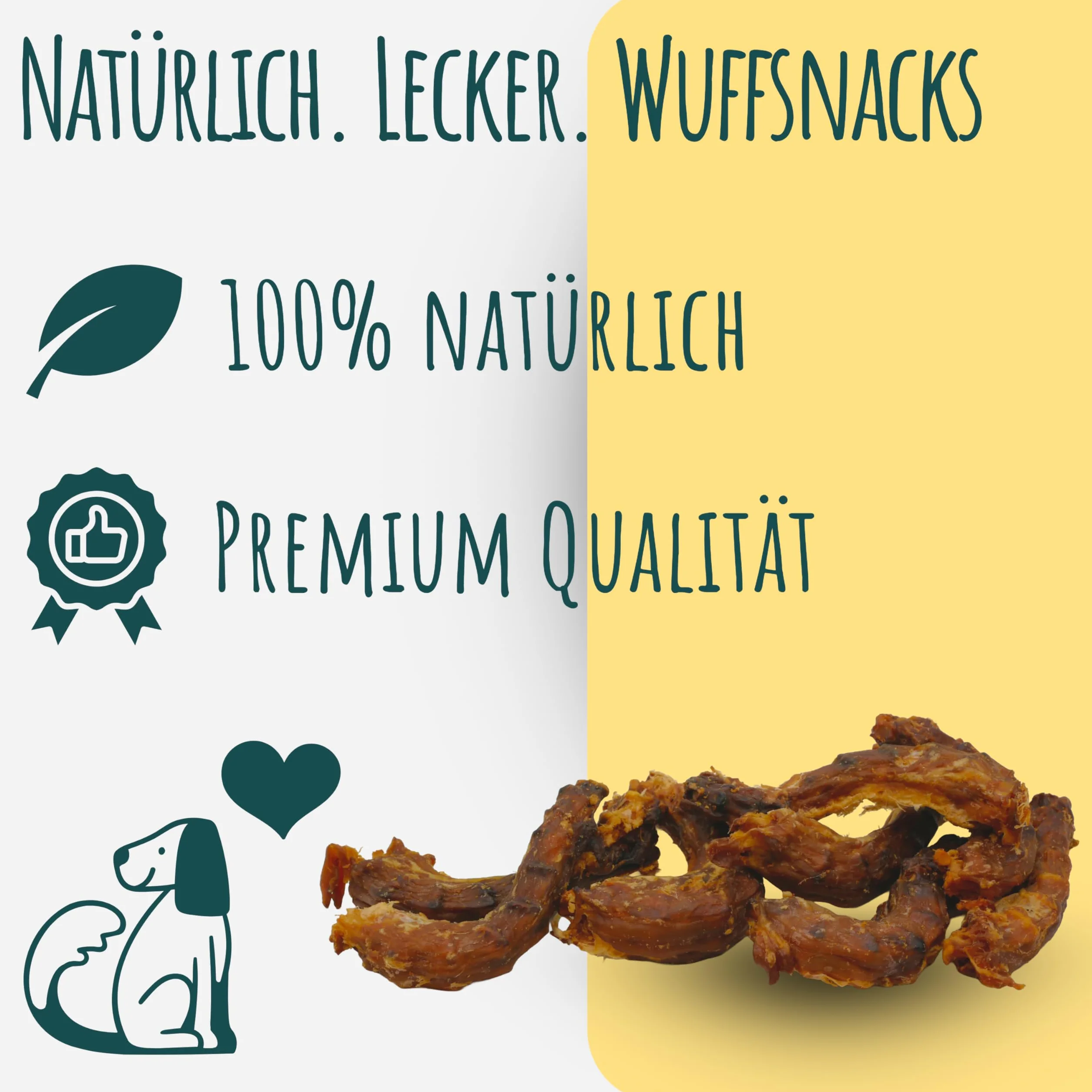 Hühnerhälse für Hunde getrocknet | 2,5 kg | natürliche und hochwertige Hühnerhälse | fettarm und proteinreich | Kauartikel zur Zahnpflege von WuffSnacks