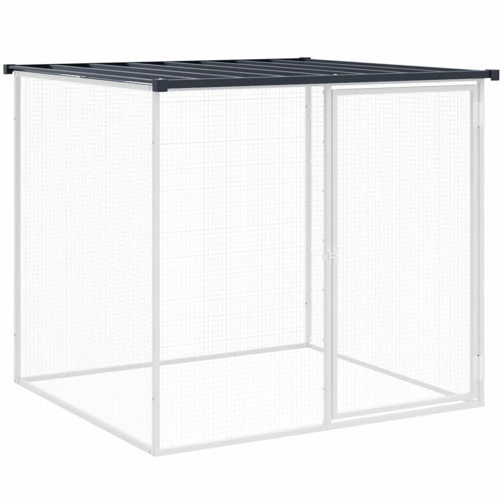 Hühnerkäfig mit Dach Anthrazit 803x98x90 cm Verzinkter Stahl - Großer Hühnerstall modularer Erweiterungskäfig für Hühner Hennen Enten und Kleintiere Kleintierstall Freigehege Outdoorgehege