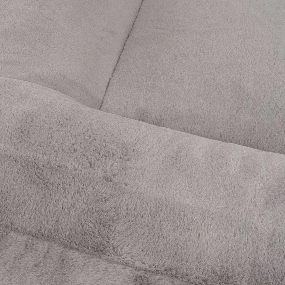 Knuffelwuff orthopädisches Hundebett mit kuschelig weichem Kaninchen Fellimitat Midland 120 x 100cm Grau - Abnehmbarer Bezug - waschbar - Hundekissen für große, mittelgroße und kleine Hunde