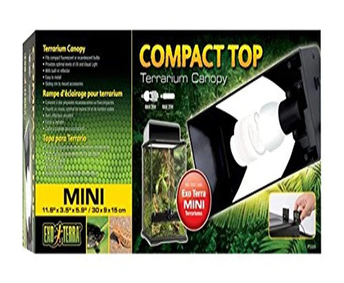 Exo Terra Compact Top Mini Terrarienabdeckung für Terrarien mit einer Breite von 30cm & Natural Light Vollspektrum-Tageslichtlampe für Reptilien und Amphibien 13W