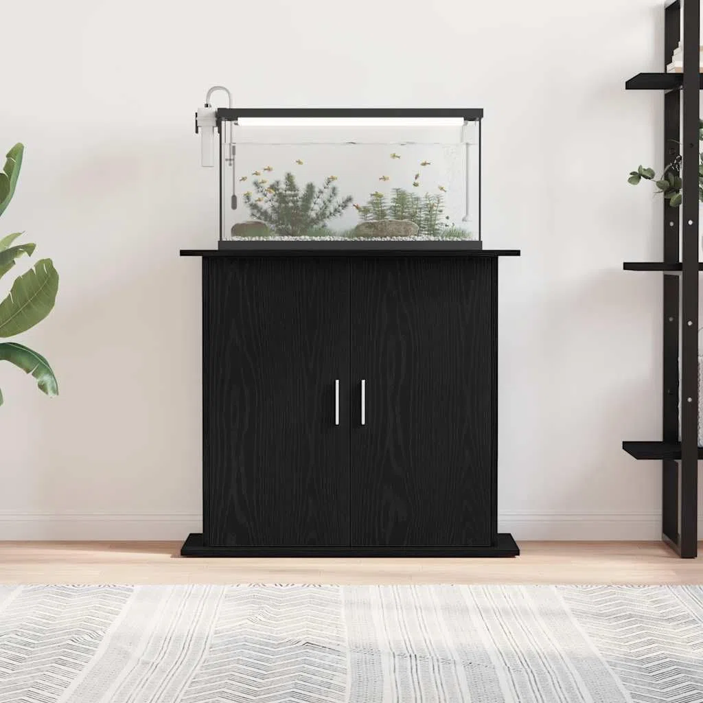 Aquarienschrank Unterschrank für Aquarium Schwarze Eiche 81 x 36 x 73 cm mit Stauraum
