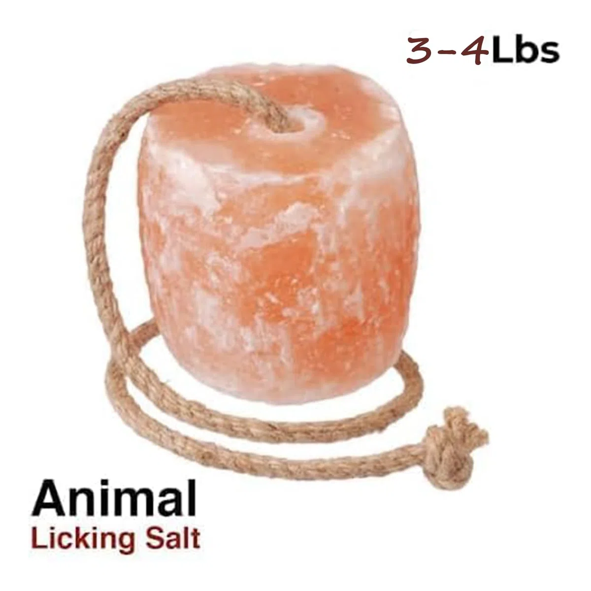 Himalaya-Salz-Leck für Pferde, Nutztiere - (1,4-1,8 kg) natürlicher Mineralsalzblock für Ziegen, Rinder & Hirsche mit Seil zum Aufhängen, witterungsbeständig und toll für die liebe Jagd (1 Stück)